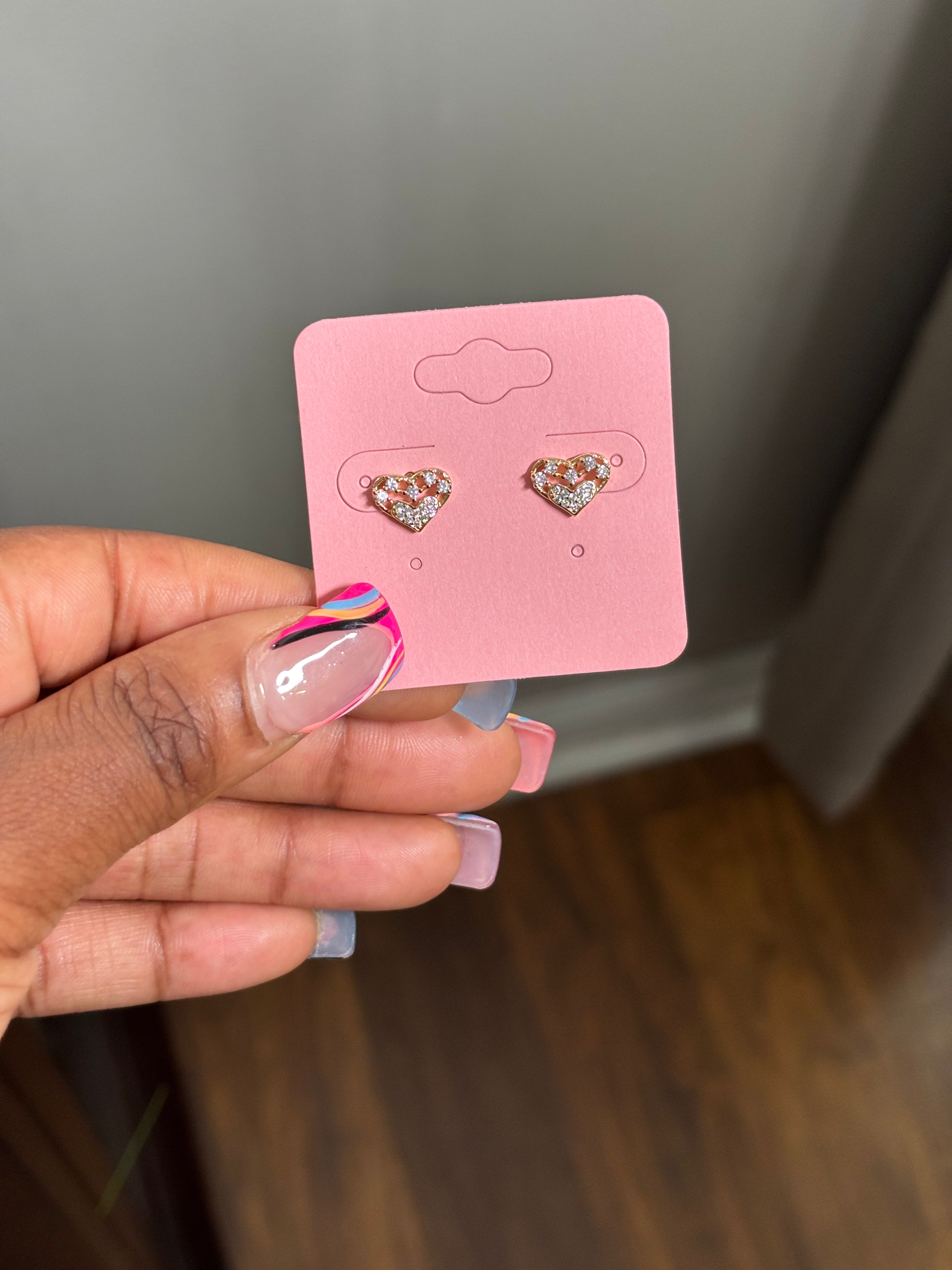 BLING HEART STUDS